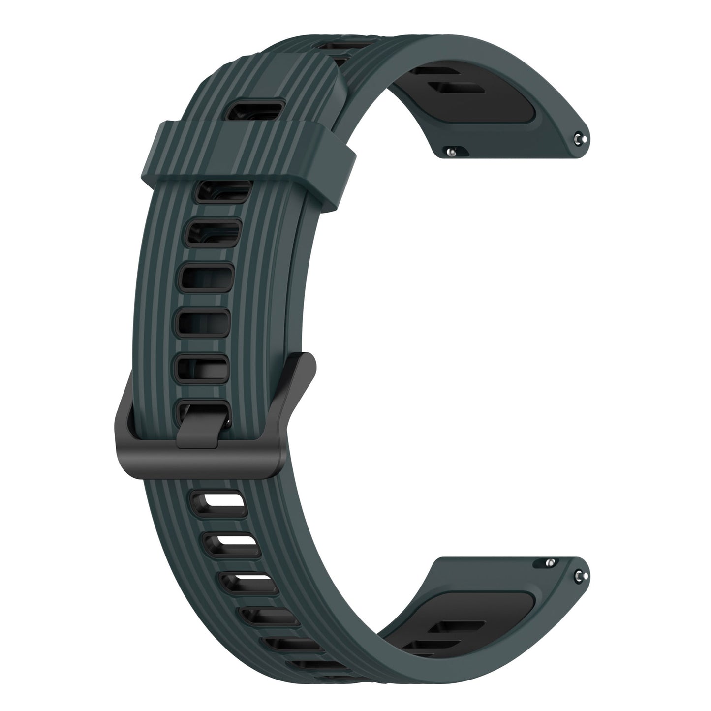 20mm Stripes Design Bi-color Silicone Soft Watch Band Adjustable Wrist Strap for Huawei Watch GT3 42mm/Samsung Galaxy Watch4 40mm/44mm