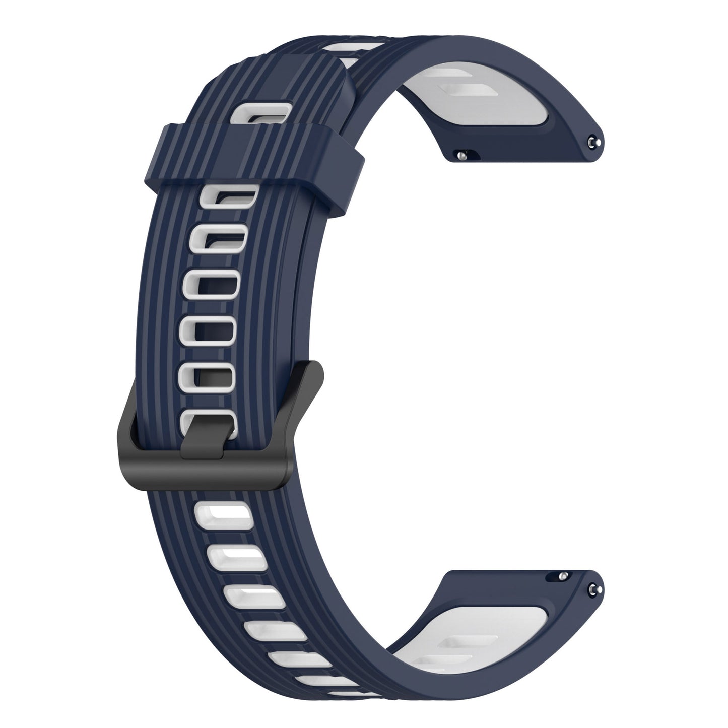 20mm Stripes Design Bi-color Silicone Soft Watch Band Adjustable Wrist Strap for Huawei Watch GT3 42mm/Samsung Galaxy Watch4 40mm/44mm