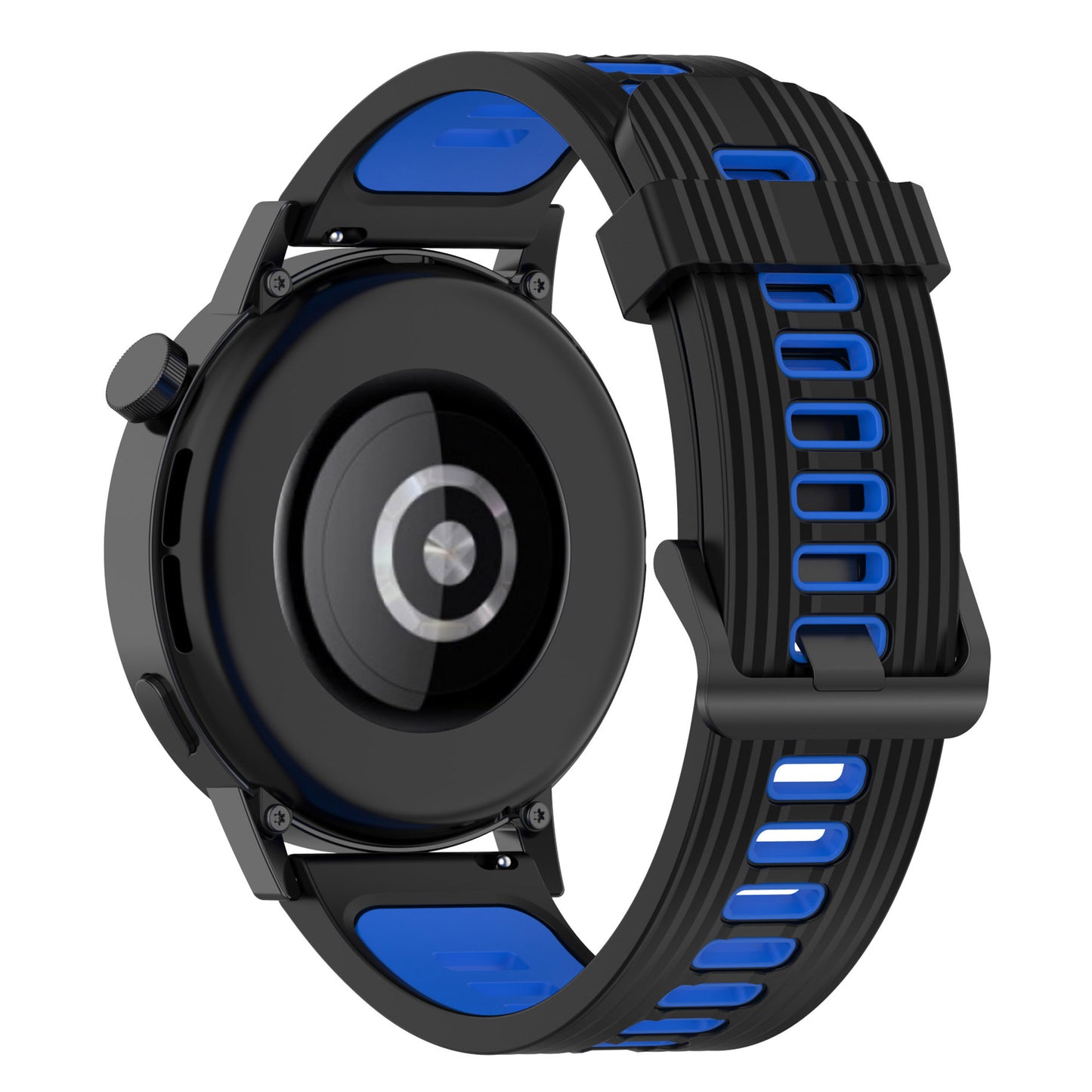 20mm Stripes Design Bi-color Silicone Soft Watch Band Adjustable Wrist Strap for Huawei Watch GT3 42mm/Samsung Galaxy Watch4 40mm/44mm