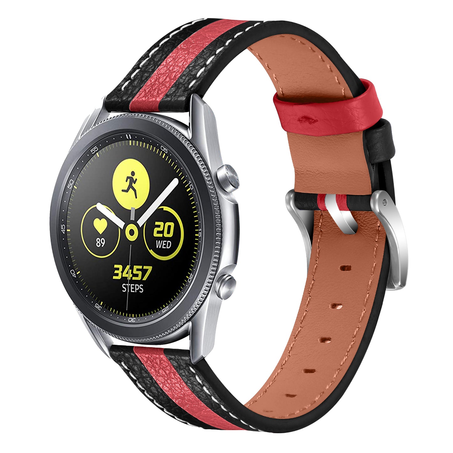 20mm Replacement Watch Strap for Huawei Watch GT 2 42mm/Watch 2 Color Splicing Adjustable Cowhide Leather Wrist Band