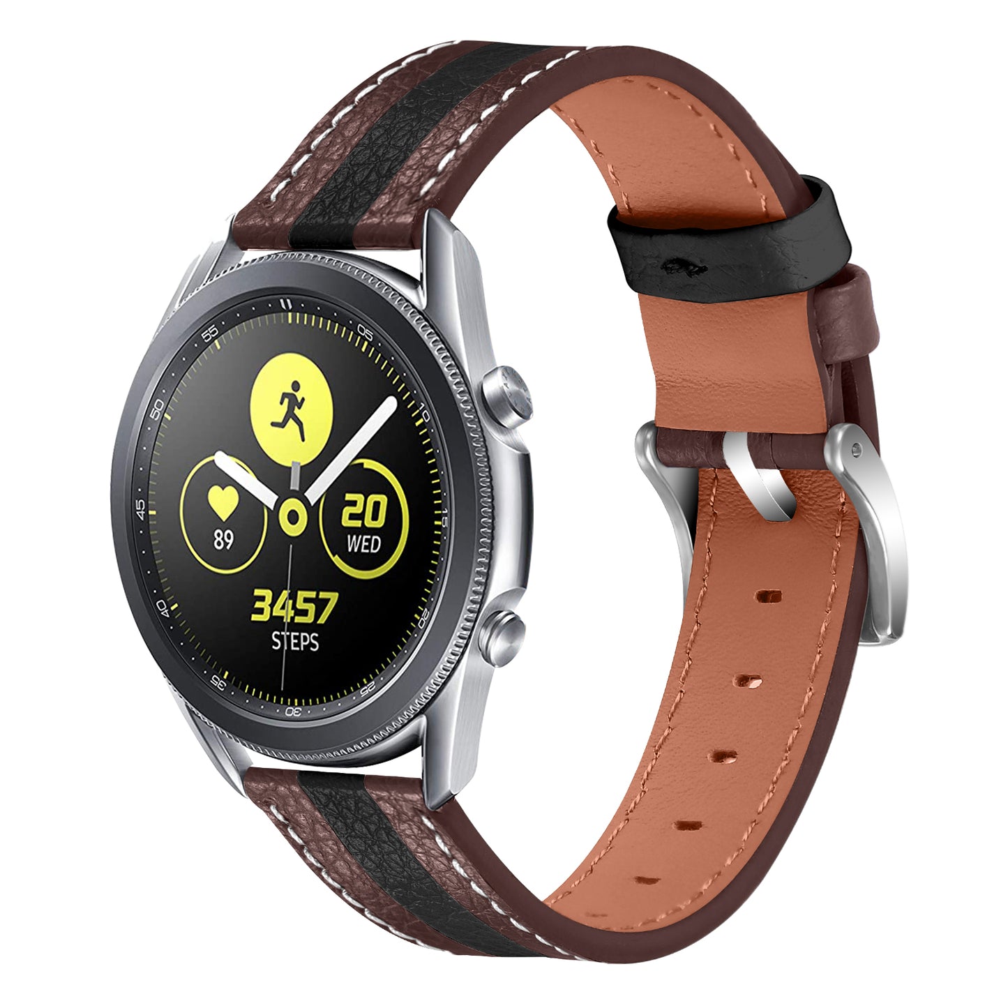 20mm Replacement Watch Strap for Huawei Watch GT 2 42mm/Watch 2 Color Splicing Adjustable Cowhide Leather Wrist Band