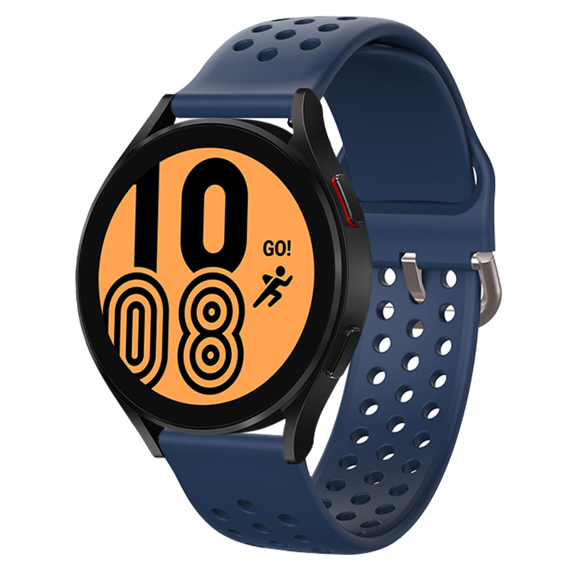 20mm Universal Round Holes Breathable Silicone Smart Watch Strap Replacement Wrist Band