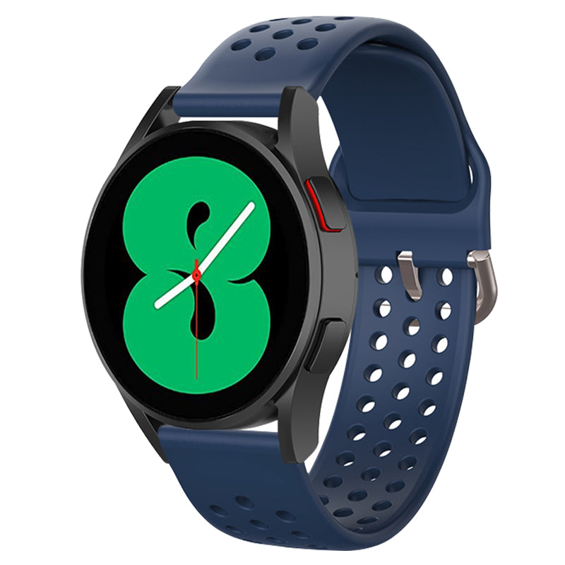 20mm Universal Round Holes Breathable Silicone Smart Watch Strap Replacement Wrist Band