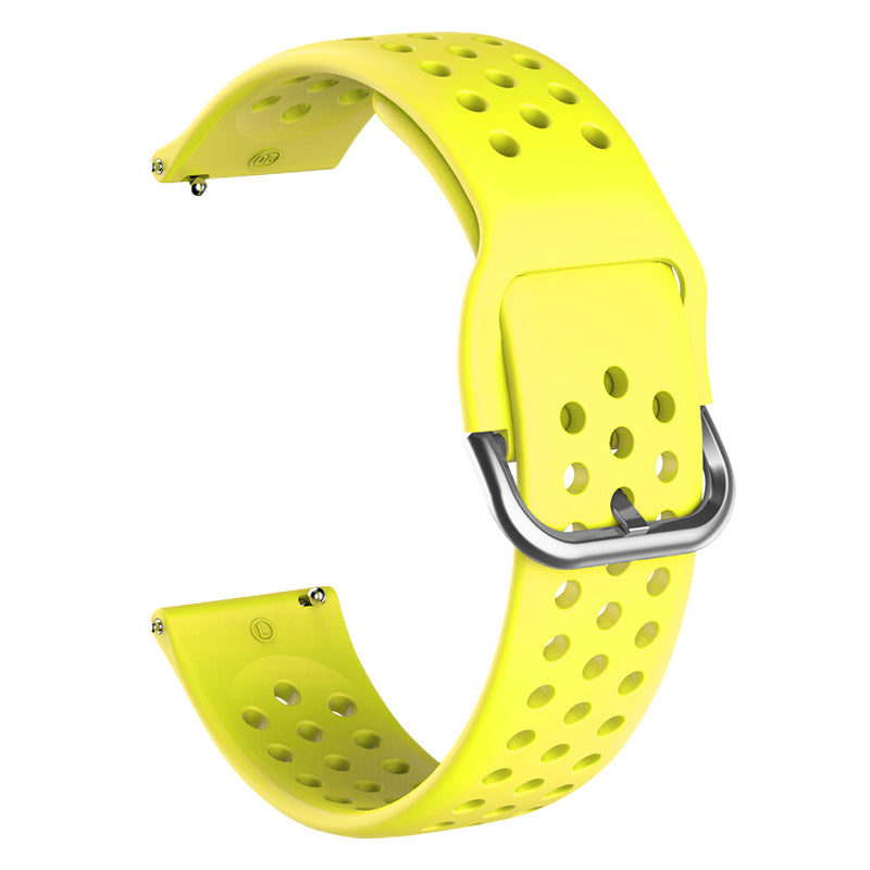 20mm Universal Round Holes Breathable Silicone Smart Watch Strap Replacement Wrist Band
