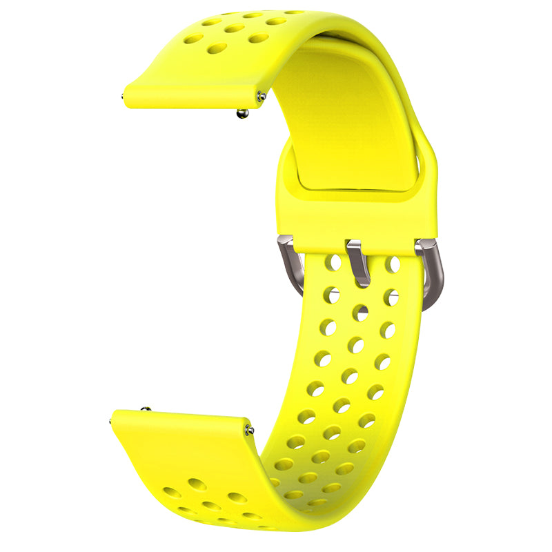 20mm Universal Round Holes Breathable Silicone Smart Watch Strap Replacement Wrist Band