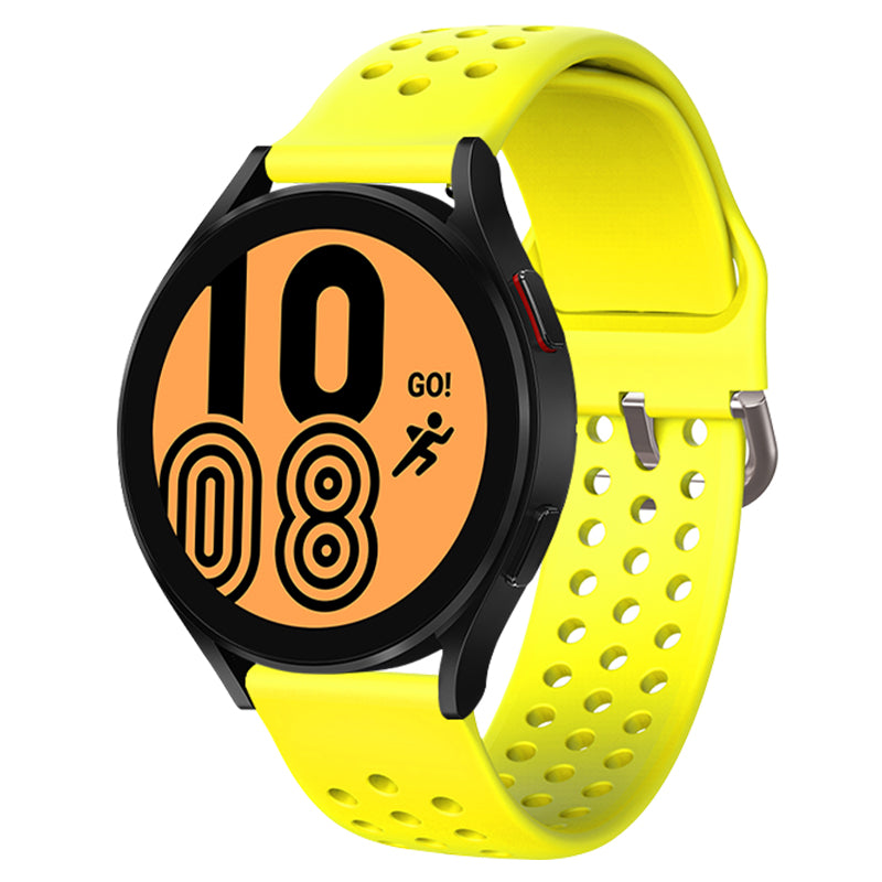 20mm Universal Round Holes Breathable Silicone Smart Watch Strap Replacement Wrist Band