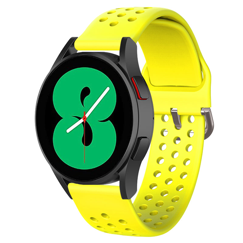 20mm Universal Round Holes Breathable Silicone Smart Watch Strap Replacement Wrist Band