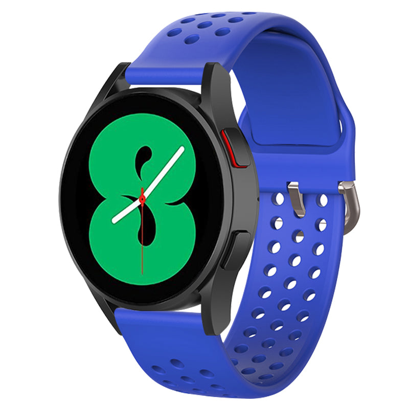 20mm Universal Round Holes Breathable Silicone Smart Watch Strap Replacement Wrist Band