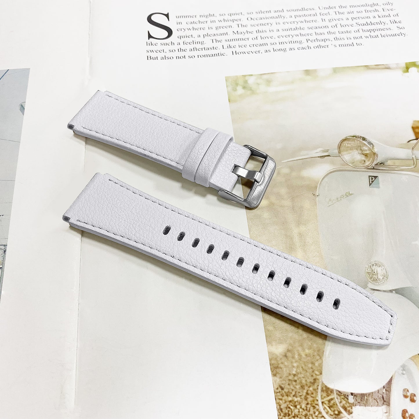 For Huami Amazfit Pace Double-sided Textured Cowhide Genuine Leather Watch Strap Replacement Wrist Band