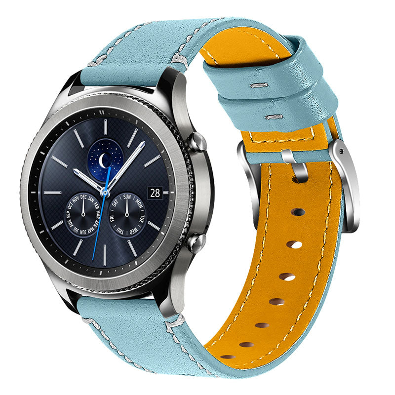 For Huawei Watch GT 2e/GT 2 46mm Stainless Steel Buckle Soft Cowhide Leather 22mm Universal Smart Watch Band Wrist Strap