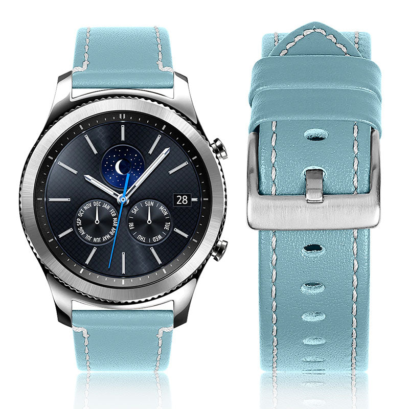For Huawei Watch GT 2e/GT 2 46mm Stainless Steel Buckle Soft Cowhide Leather 22mm Universal Smart Watch Band Wrist Strap