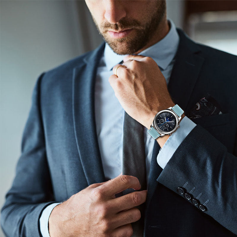 For Huawei Watch GT 2e/GT 2 46mm Stainless Steel Buckle Soft Cowhide Leather 22mm Universal Smart Watch Band Wrist Strap