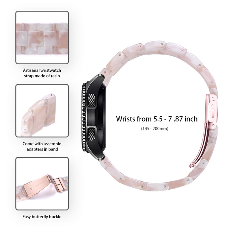 For Huawei Watch 2/Watch GT 2 42mm Resin Watch Band Wrist Strap Replacement 20mm with Stainless Steel Buckle