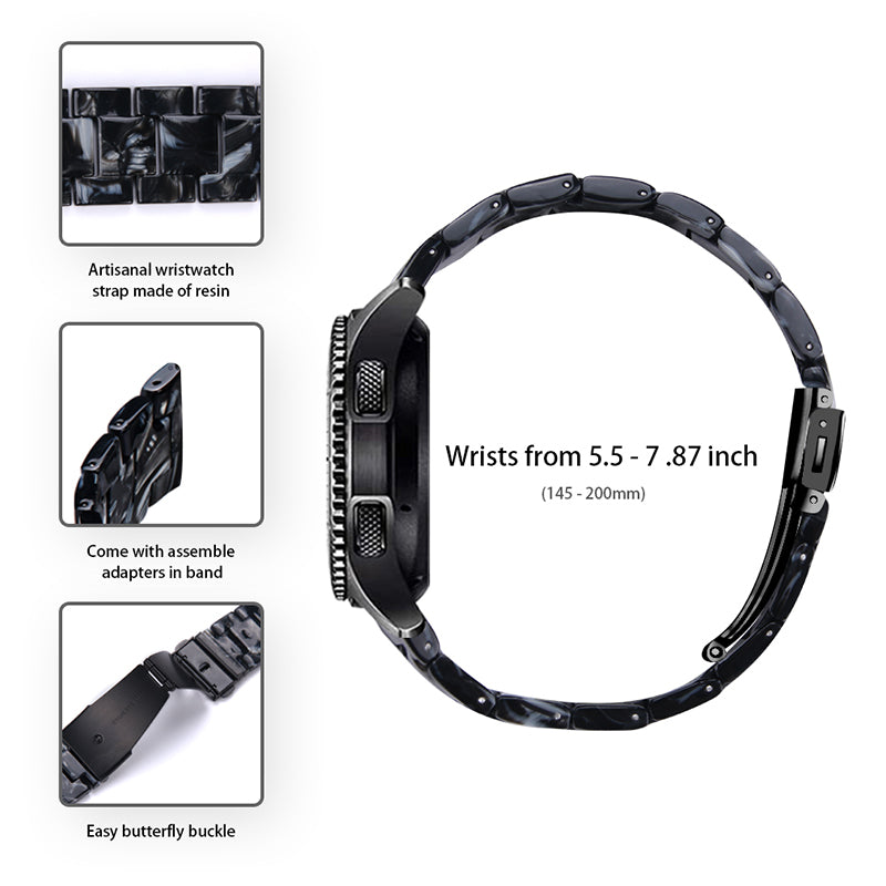 For Huawei Watch 2/Watch GT 2 42mm Resin Watch Band Wrist Strap Replacement 20mm with Stainless Steel Buckle