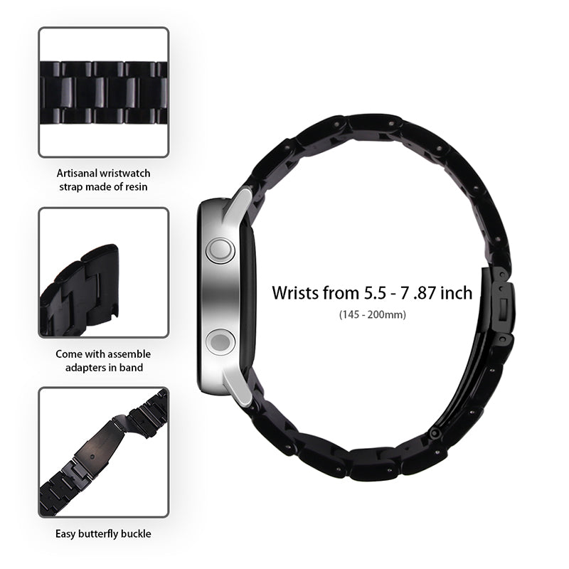 For Huawei Watch 2/Watch GT 2 42mm Resin Watch Band Wrist Strap Replacement 20mm with Stainless Steel Buckle
