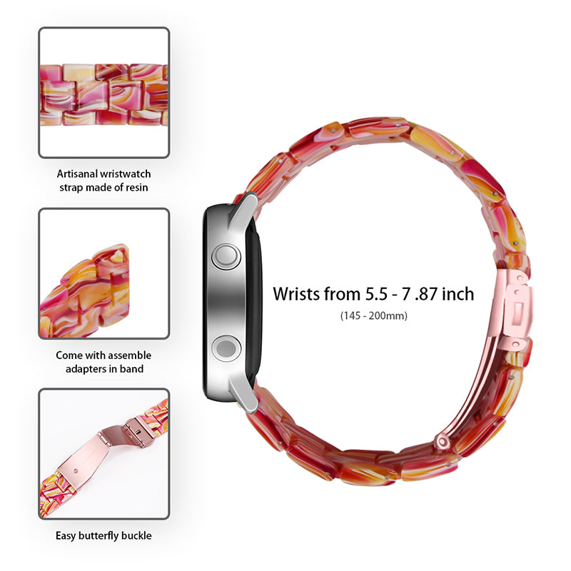 For Huawei Watch 2/Watch GT 2 42mm Resin Watch Band Wrist Strap Replacement 20mm with Stainless Steel Buckle