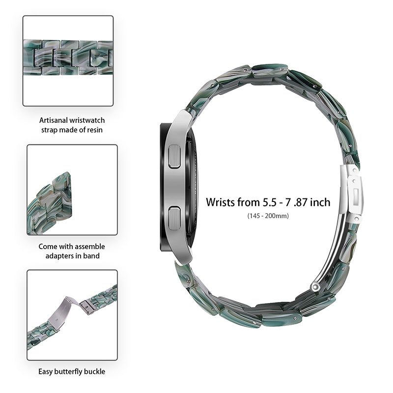 For Huawei Watch 2/Watch GT 2 42mm Resin Watch Band Wrist Strap Replacement 20mm with Stainless Steel Buckle
