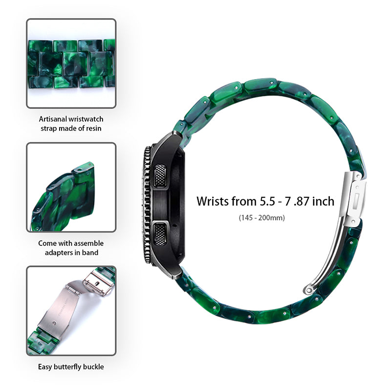 For Huawei Watch 2/Watch GT 2 42mm Resin Watch Band Wrist Strap Replacement 20mm with Stainless Steel Buckle