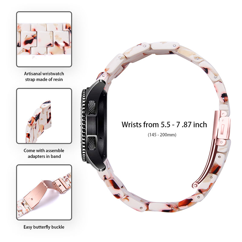For Huawei Watch 2/Watch GT 2 42mm Resin Watch Band Wrist Strap Replacement 20mm with Stainless Steel Buckle