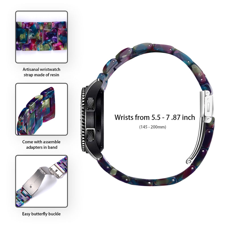 For Huawei Watch 2/Watch GT 2 42mm Resin Watch Band Wrist Strap Replacement 20mm with Stainless Steel Buckle