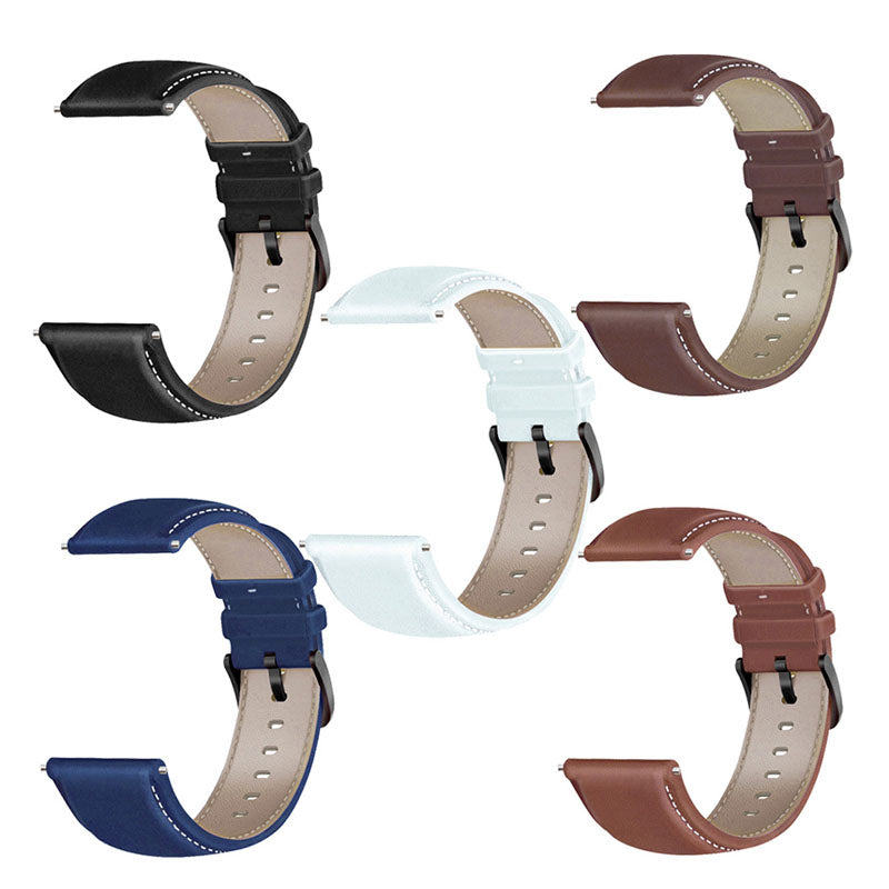For HUAWEI Watch GT3/Samsung Galaxy Watch 46mm Leather Watch Band 22mm Universal Watch Strap with Buckle