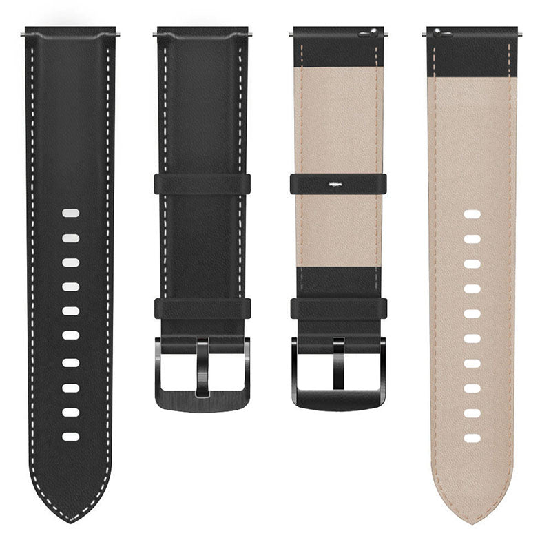 For HUAWEI Watch GT3/Samsung Galaxy Watch 46mm Leather Watch Band 22mm Universal Watch Strap with Buckle