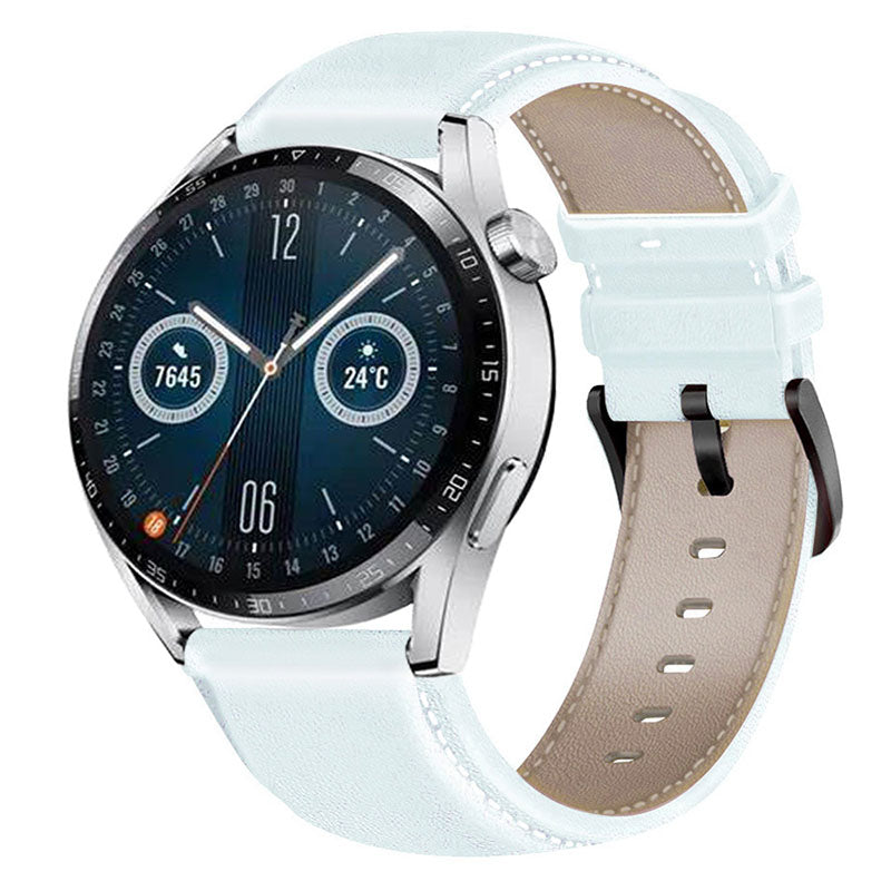 For HUAWEI Watch GT3/Samsung Galaxy Watch 46mm Leather Watch Band 22mm Universal Watch Strap with Buckle
