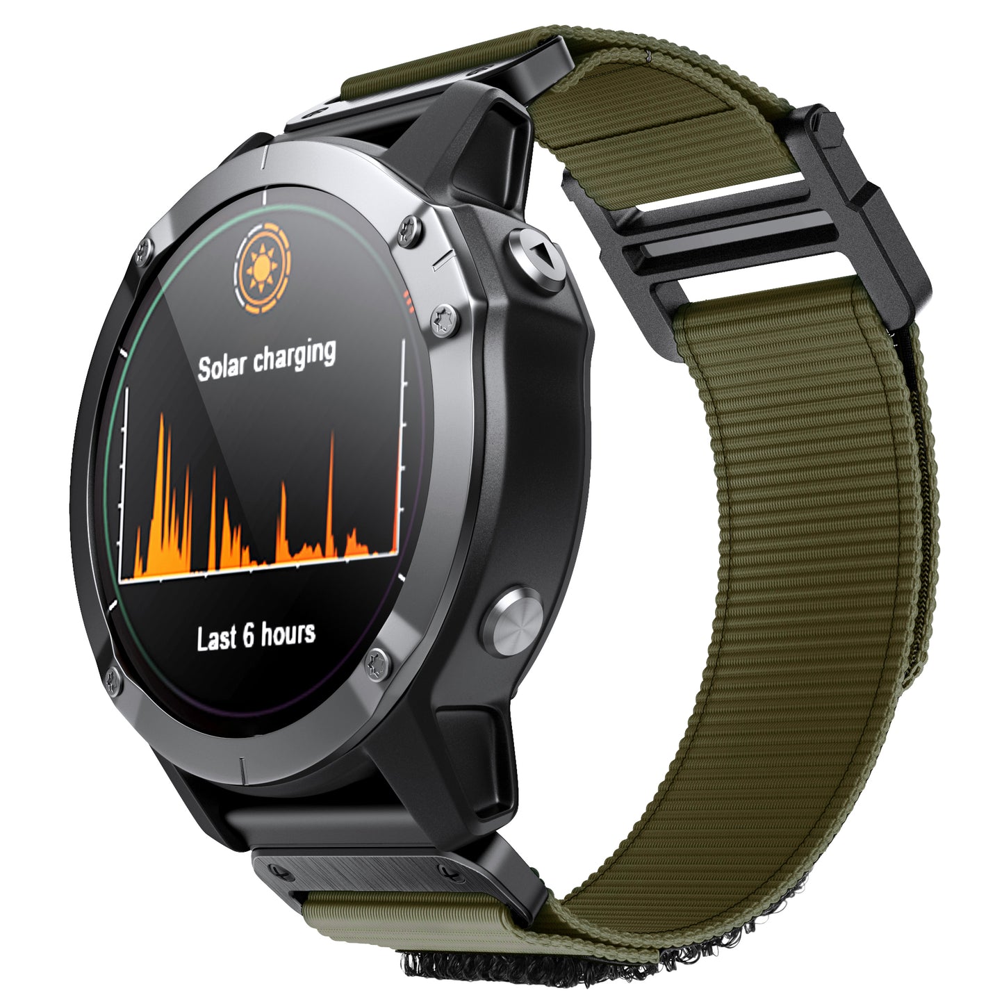 26mm Sport Loop Strap for Garmin Fenix 7X/6X/5X, Breathable Nylon Adjustable Elastic Replacement Band