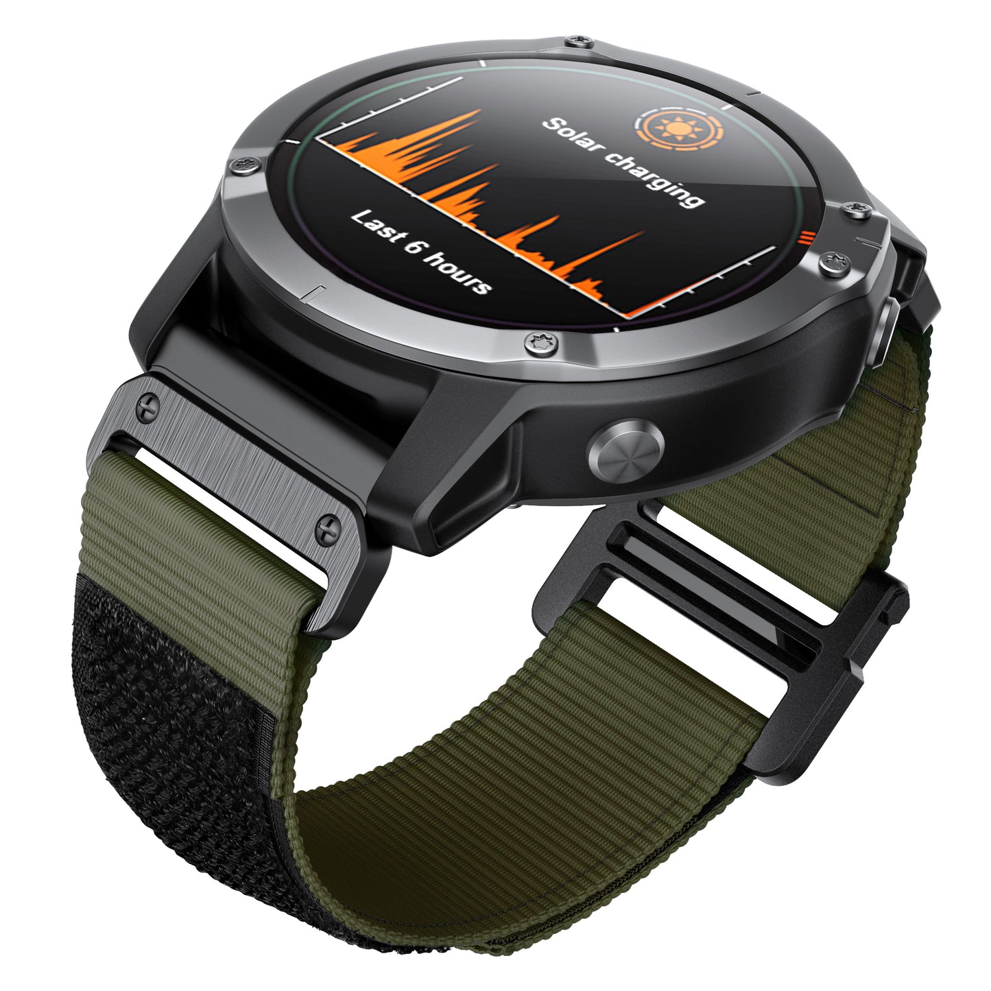 26mm Sport Loop Strap for Garmin Fenix 7X/6X/5X, Breathable Nylon Adjustable Elastic Replacement Band