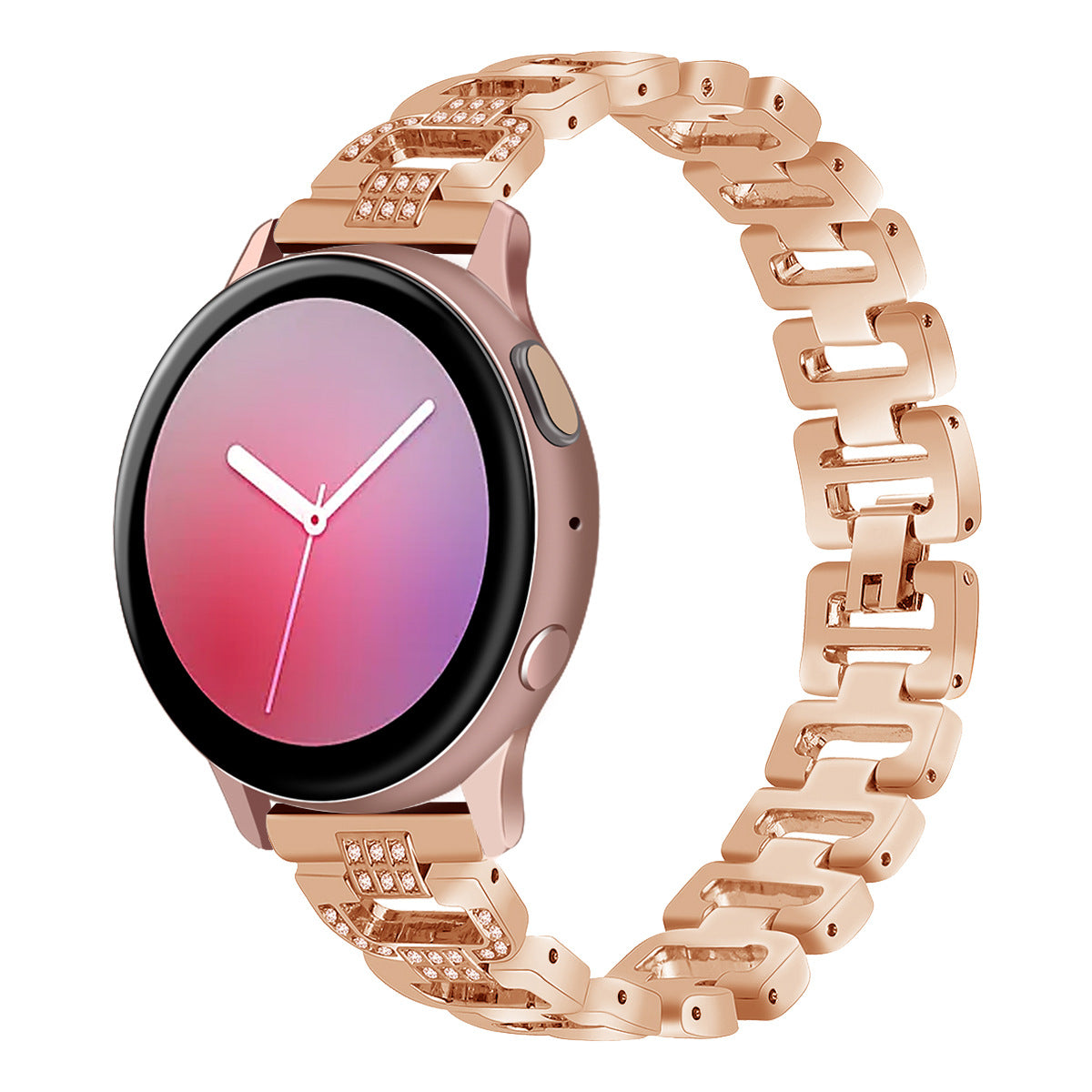 20mm Stainless Steel Watchband for Huami Amazfit GTS Samsung Gear S2 Classic Garmin Vivoactive 3 Universal Rhinestone Decorative D-chain Watch Strap