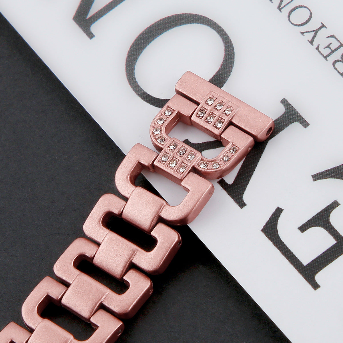 For Huawei Watch GT 2e Samsung Galaxy Watch 46mm Universal 22mm Rhinestone Decorative D-chain Watch Strap Stainless Steel Watchband
