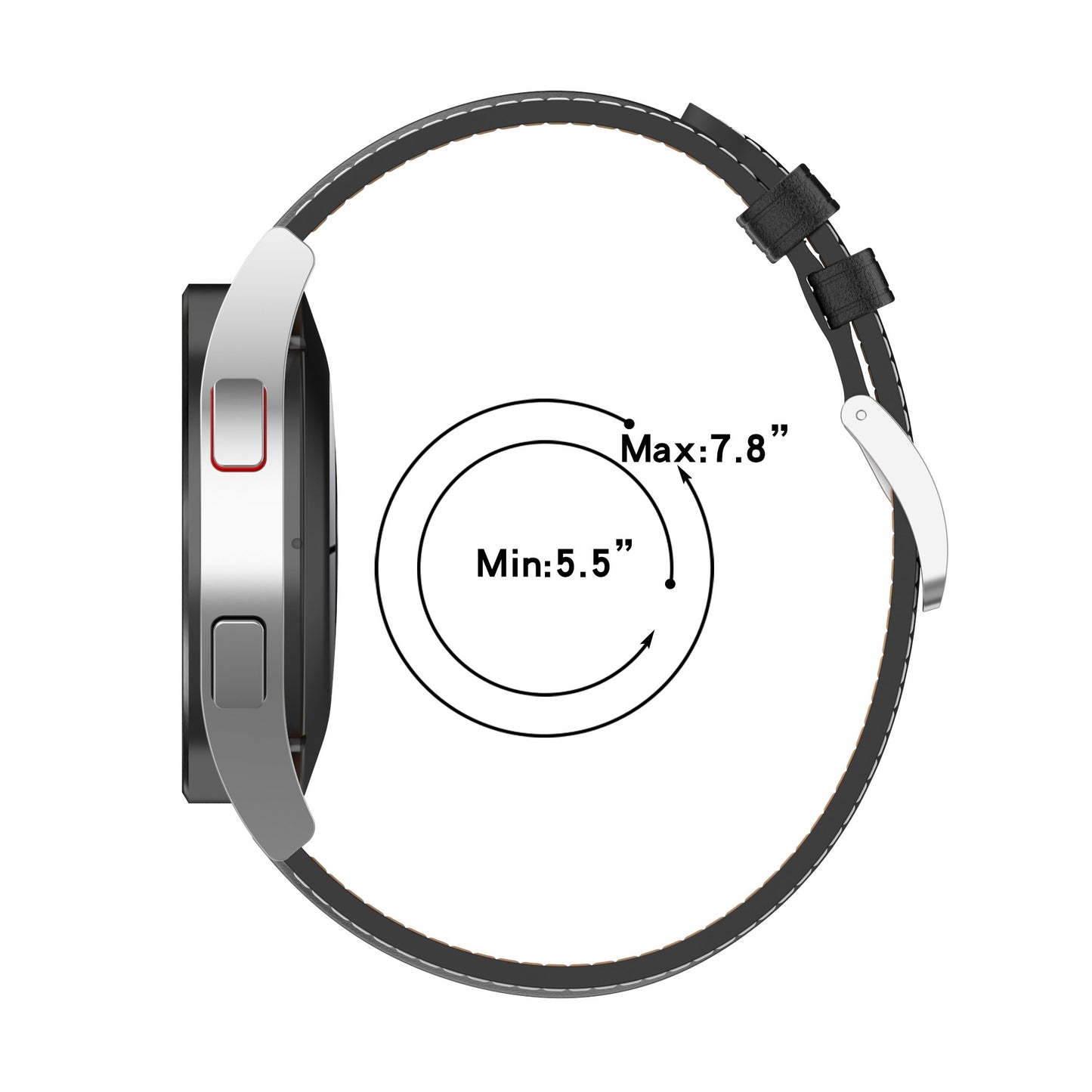 For Huawei Watch GT2/Samsung Galaxy Watch Active 20mm Universal Stitching Line First Layer Cowhide Solid Color Smart Watch Replacement Strap