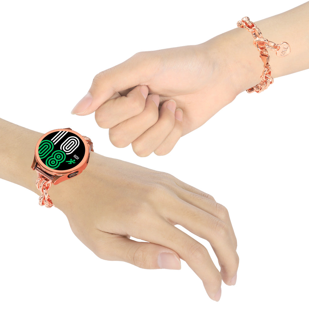 For Huawei Watch GT3 46mm/Xiaomi Haylou RS3 Watch Band 22mm Stainless Steel Replacement Bracelet with Heart Pendant
