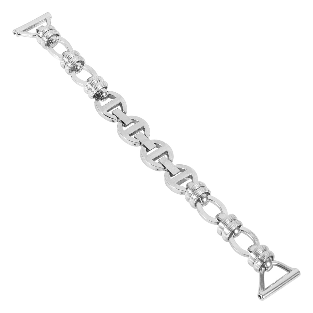 For Huawei Watch GT3 42mm/Samsung Galaxy Watch 4/4 Classic 20mm Universal Threaded Metal Chain Strap Replacement Watchband