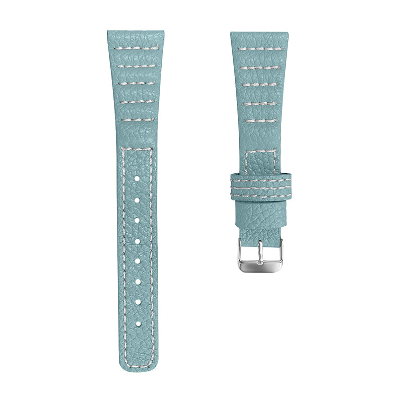 For Huami Amazfit Bip 1S/GTR 42mm/GTS/Bip Lite Soft Durable Top Layer Genuine Leather Wrist Strap Wave Stitching Lines Watchband