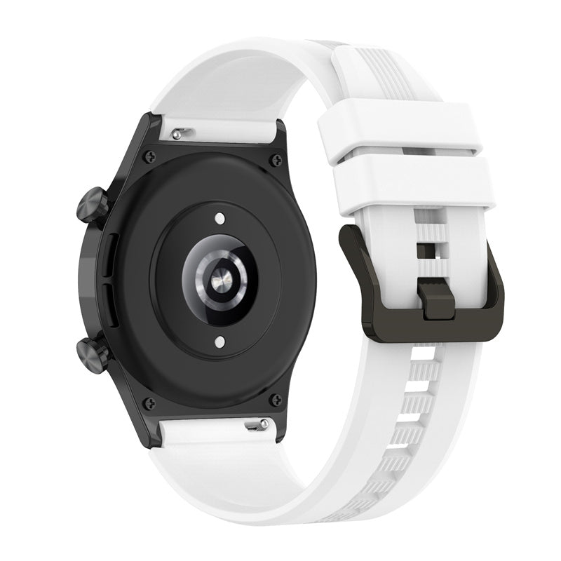 For Honor Watch GS3 Stripe Design Silicone Watch Strap 22mm Replacement Wrist Band with Stainless Steel Buckle