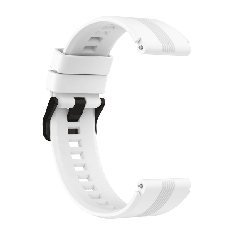 For Honor Watch GS3 Stripe Design Silicone Watch Strap 22mm Replacement Wrist Band with Stainless Steel Buckle