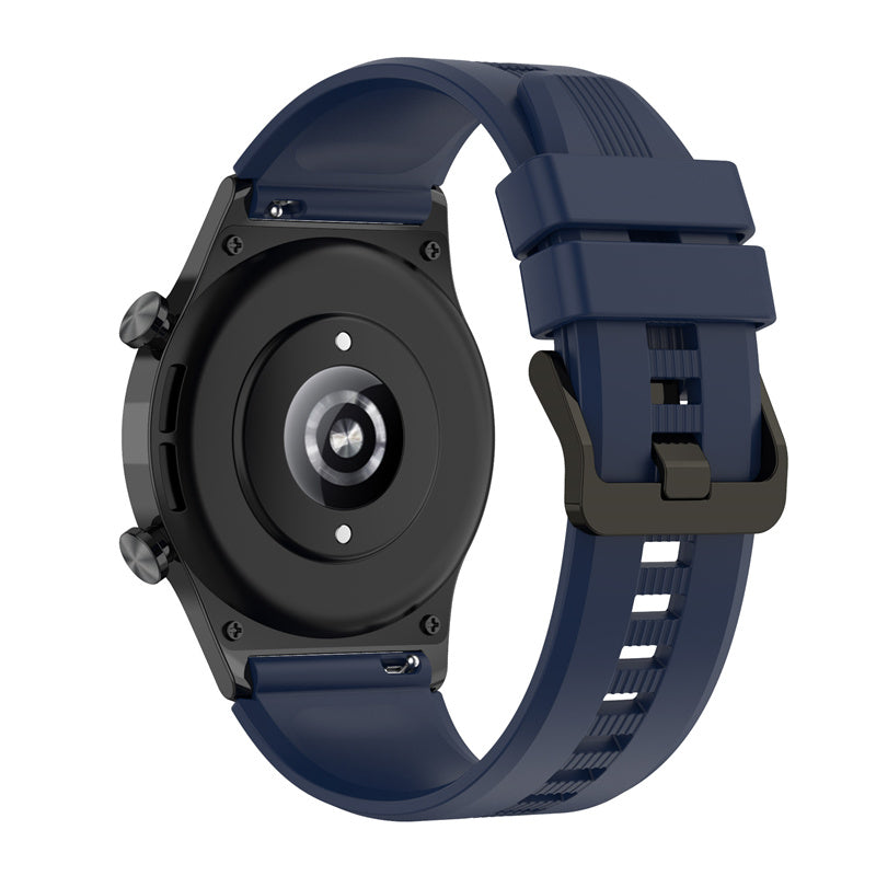 For Honor Watch GS3 Stripe Design Silicone Watch Strap 22mm Replacement Wrist Band with Stainless Steel Buckle