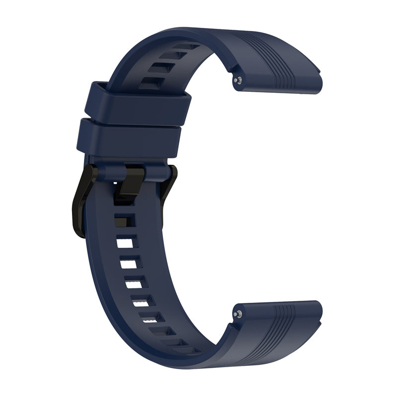 For Honor Watch GS3 Stripe Design Silicone Watch Strap 22mm Replacement Wrist Band with Stainless Steel Buckle