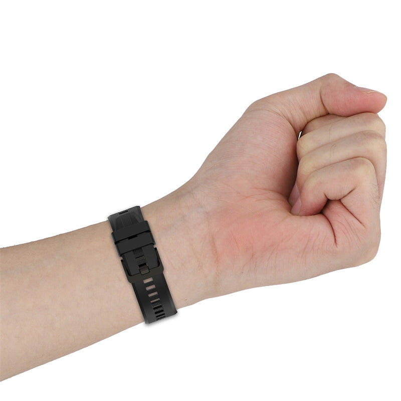 For Honor Watch GS3 Stripe Design Silicone Watch Strap 22mm Replacement Wrist Band with Stainless Steel Buckle