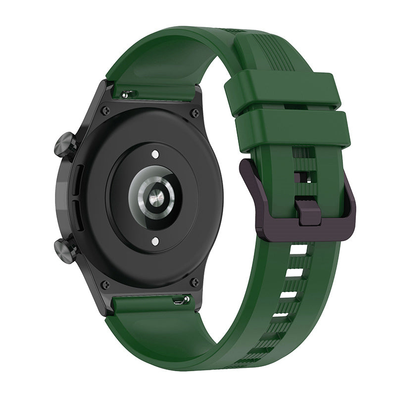 For Honor Watch GS3 Stripe Design Silicone Watch Strap 22mm Replacement Wrist Band with Stainless Steel Buckle