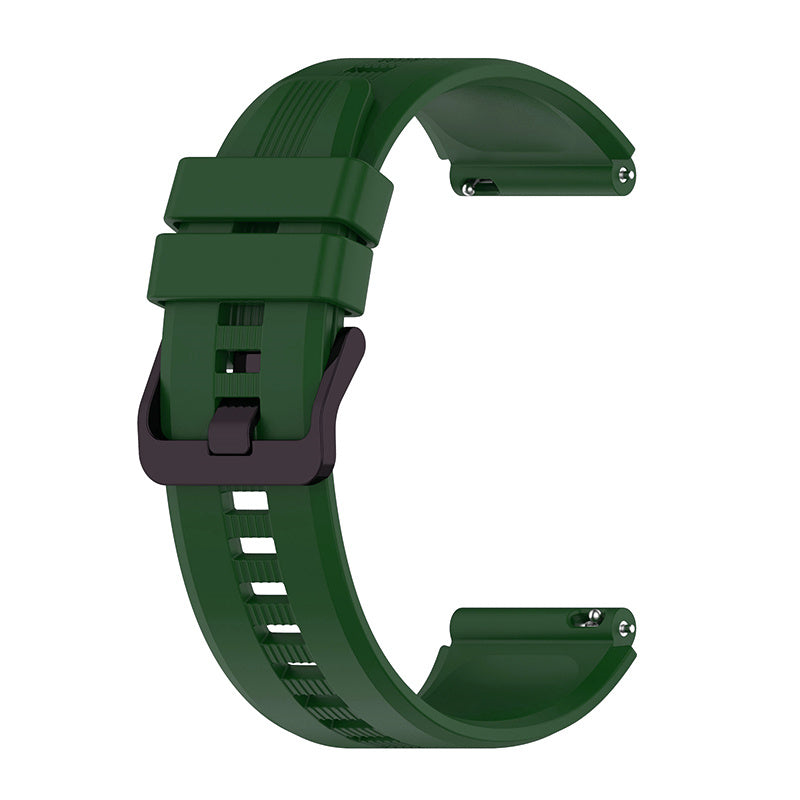 For Honor Watch GS3 Stripe Design Silicone Watch Strap 22mm Replacement Wrist Band with Stainless Steel Buckle