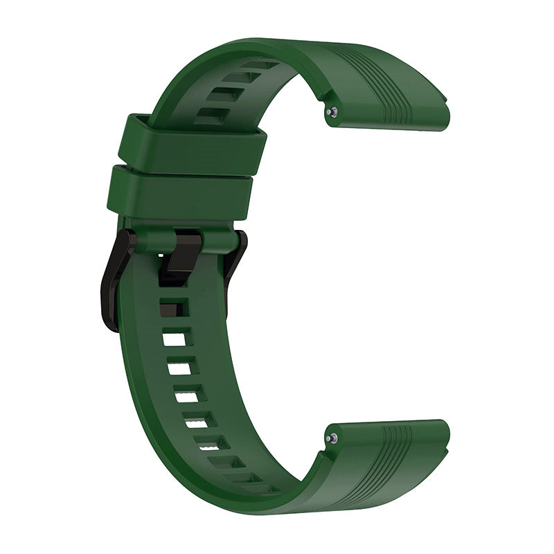 For Honor Watch GS3 Stripe Design Silicone Watch Strap 22mm Replacement Wrist Band with Stainless Steel Buckle