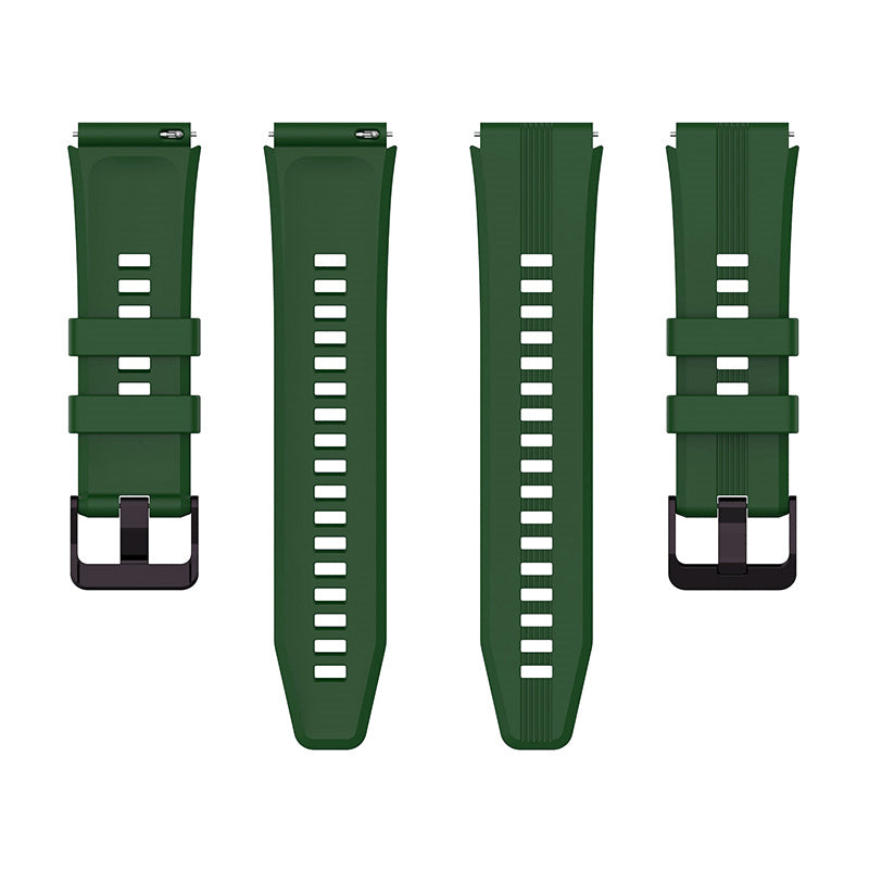 For Honor Watch GS3 Stripe Design Silicone Watch Strap 22mm Replacement Wrist Band with Stainless Steel Buckle