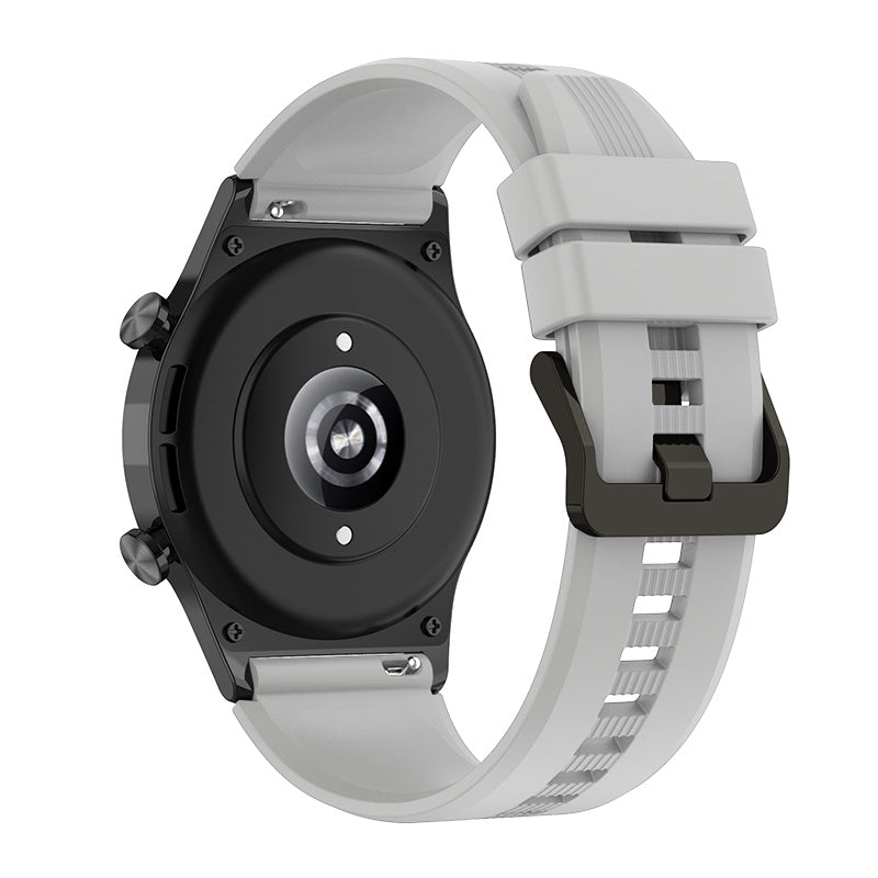 For Honor Watch GS3 Stripe Design Silicone Watch Strap 22mm Replacement Wrist Band with Stainless Steel Buckle