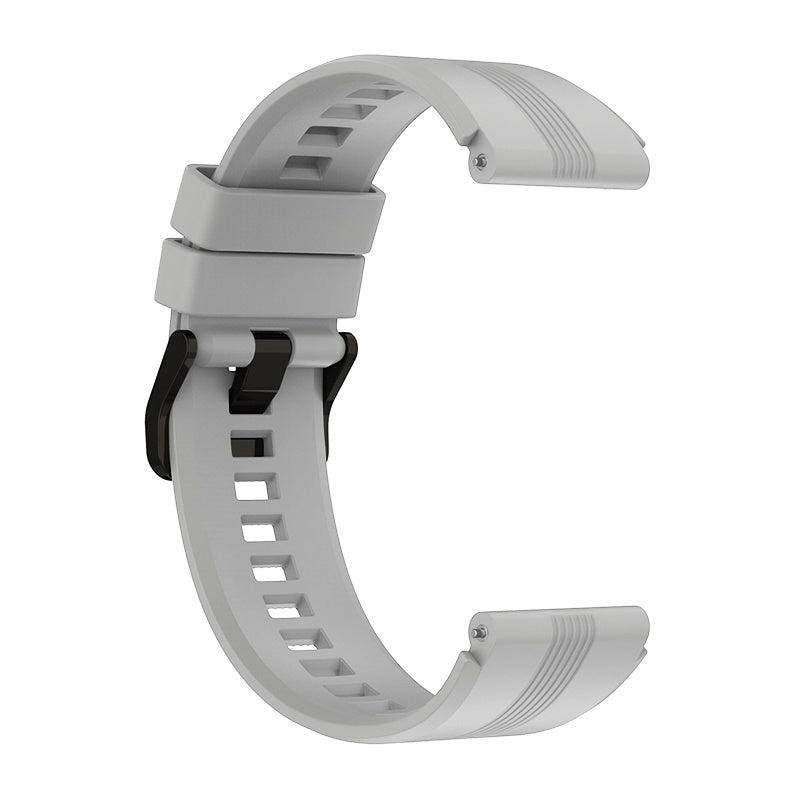 For Honor Watch GS3 Stripe Design Silicone Watch Strap 22mm Replacement Wrist Band with Stainless Steel Buckle