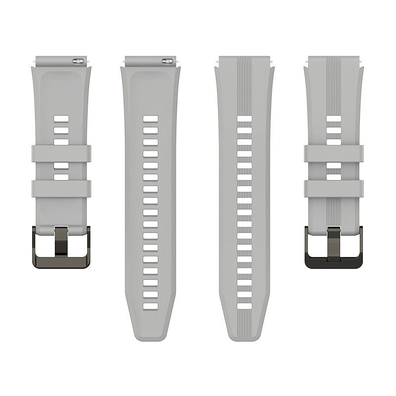 For Honor Watch GS3 Stripe Design Silicone Watch Strap 22mm Replacement Wrist Band with Stainless Steel Buckle