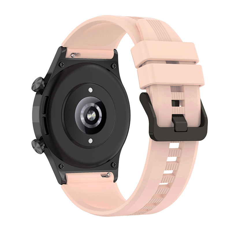 For Honor Watch GS3 Stripe Design Silicone Watch Strap 22mm Replacement Wrist Band with Stainless Steel Buckle