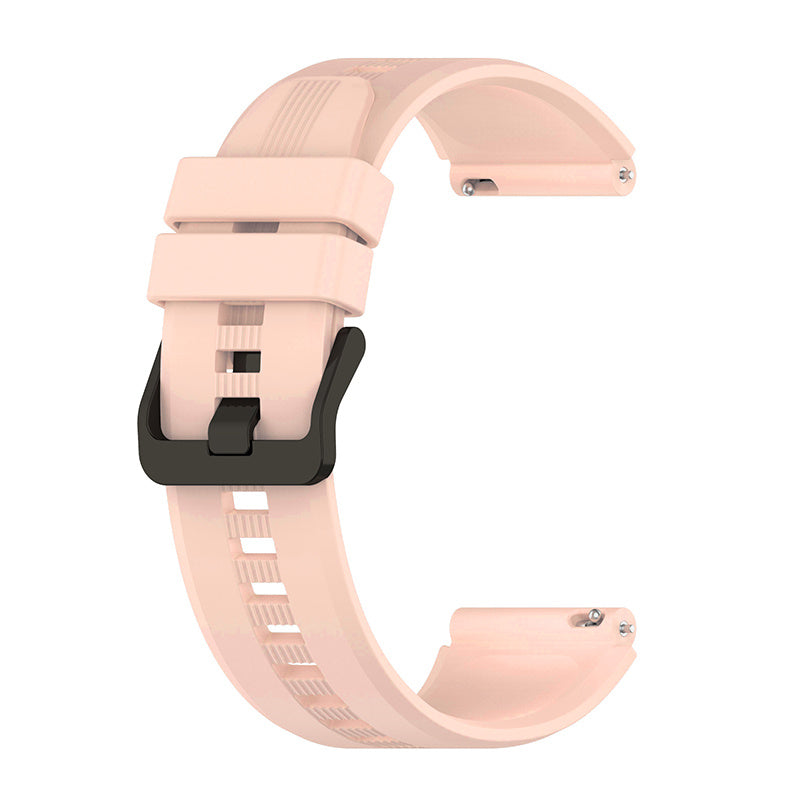 For Honor Watch GS3 Stripe Design Silicone Watch Strap 22mm Replacement Wrist Band with Stainless Steel Buckle