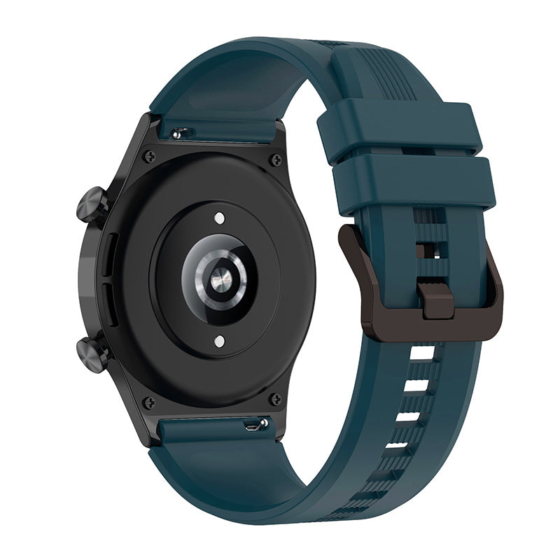 For Honor Watch GS3 Stripe Design Silicone Watch Strap 22mm Replacement Wrist Band with Stainless Steel Buckle